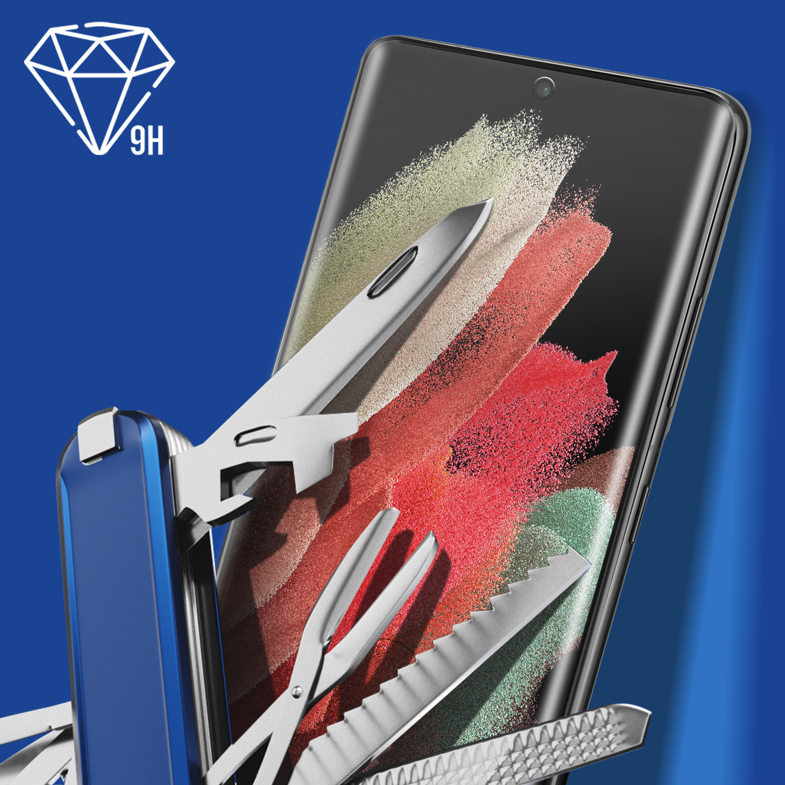 Glas Rand S21 Schwarz mit Härtegrad, Glas-Folien(für Galaxy Samsung Gehärtetes Ultra) 9H 3MK Schutzfolie