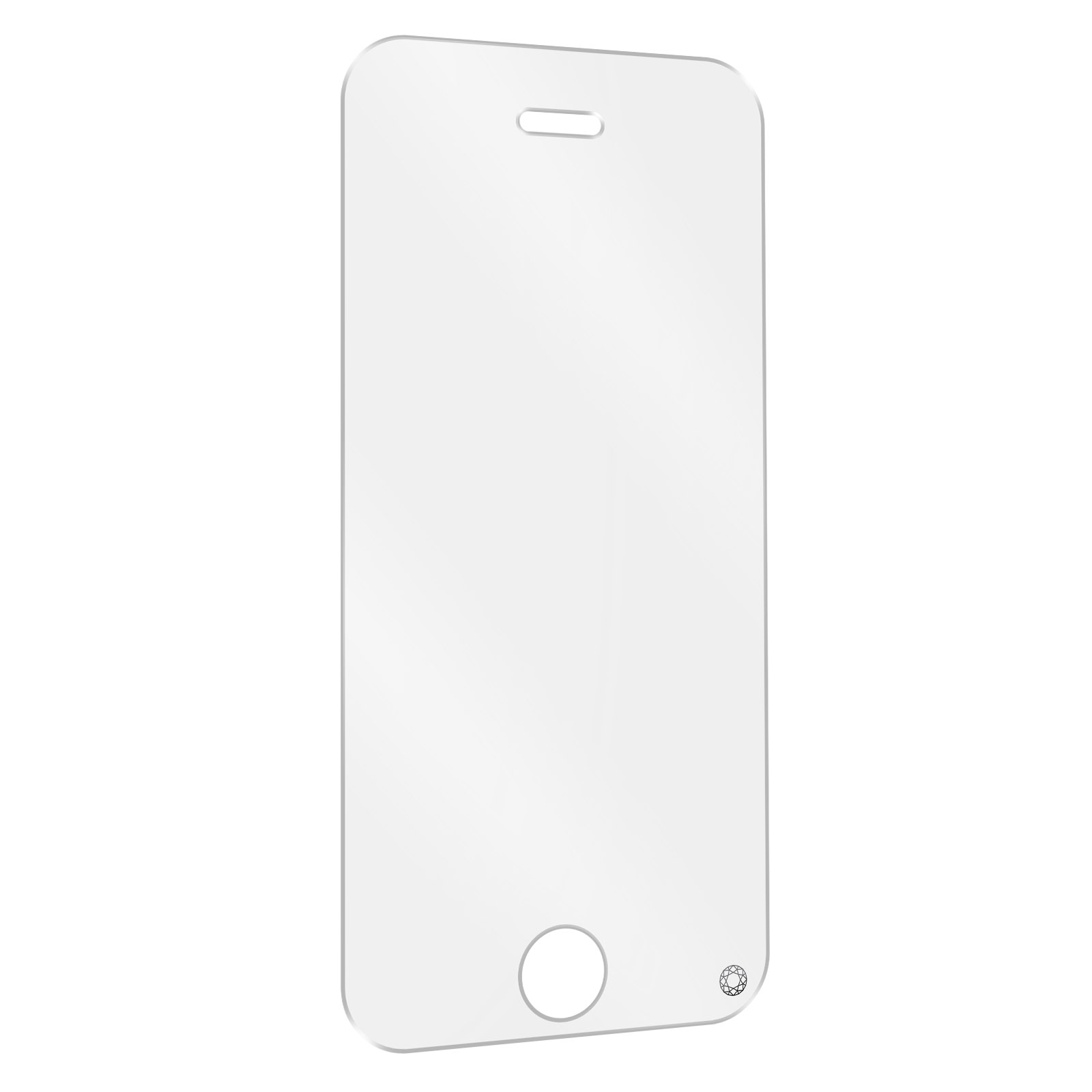 Clear phone screen protector. It has a hole for the speaker, and a small logo.