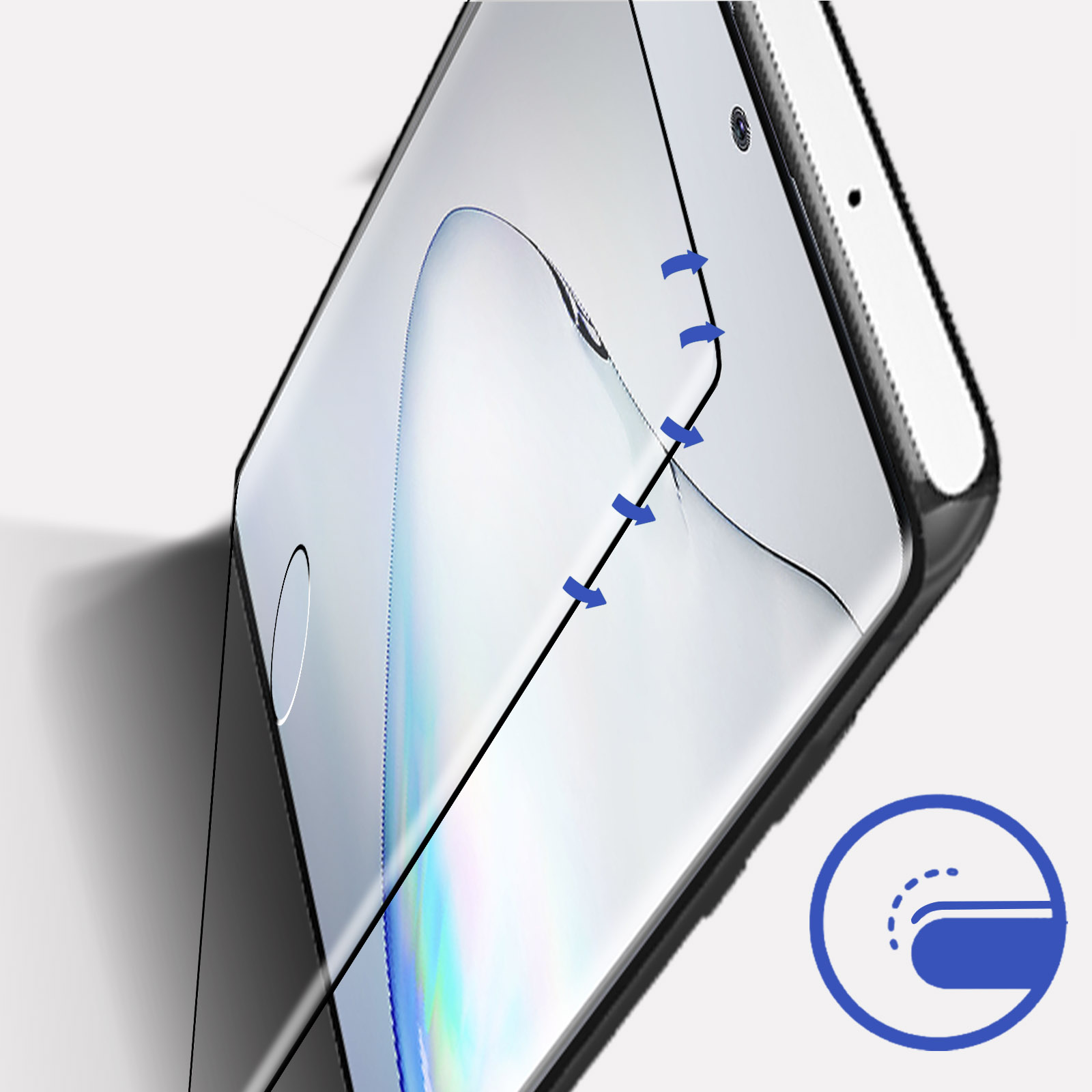 Plus) 9H Härtegrad, Schutzfolie mit Samsung Schwarz Glas-Folien(für Galaxy Note Gehärtetes 10 Glas 3MK Rand