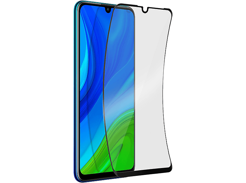 Huawei Rand P Flexibles Glas 2020) FORCE GLASS mit Schutzfolie ölabweisender smart Beschichtung, Schwarz Schutzfolien(für