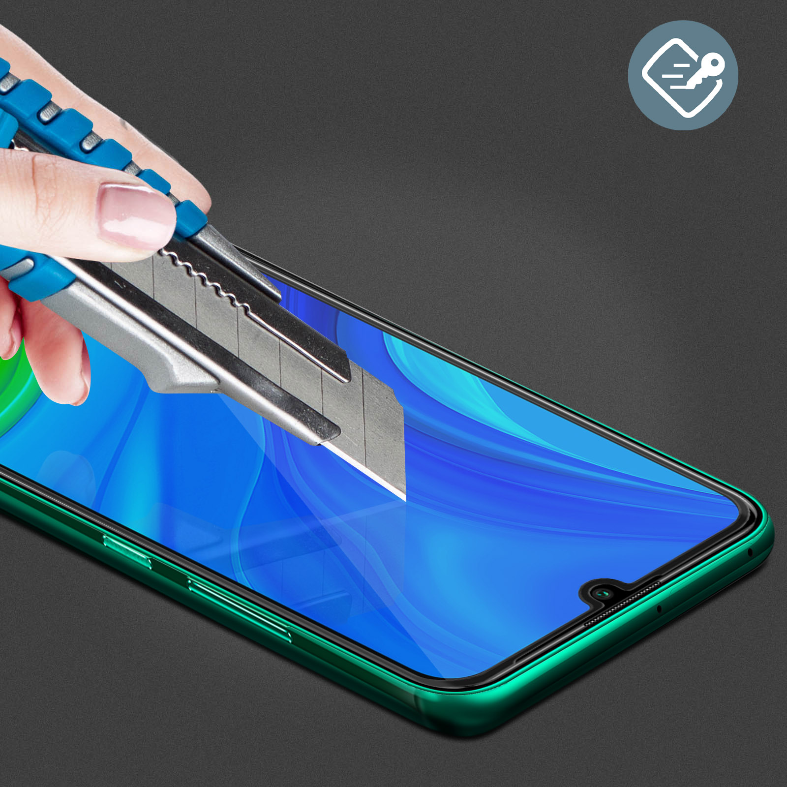 Huawei Rand P Flexibles Glas 2020) FORCE GLASS mit Schutzfolie ölabweisender smart Beschichtung, Schwarz Schutzfolien(für