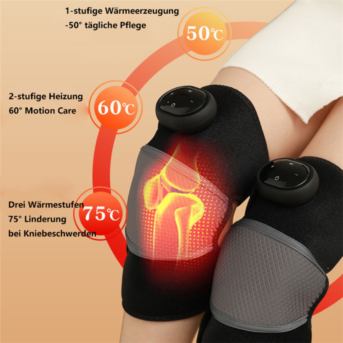 BYTELIKE Elektrisches Wärmendes Massagegerät Massagegerät Kniemassagegerät für kalte Beine
