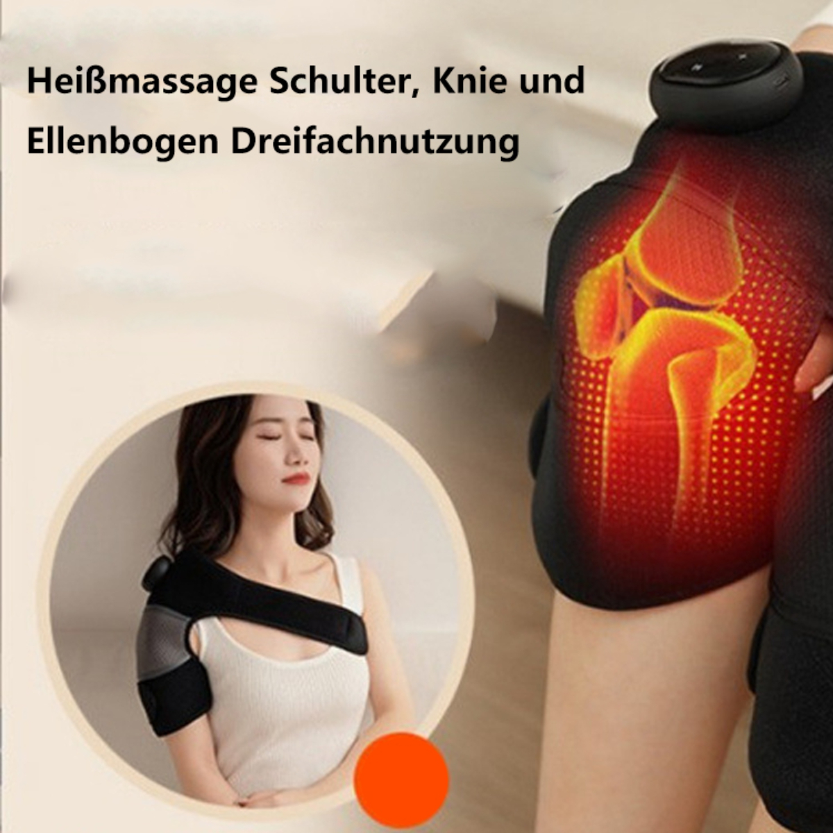BYTELIKE Elektrisches Kniemassagegerät Wärmendes Massagegerät Beine für Massagegerät kalte