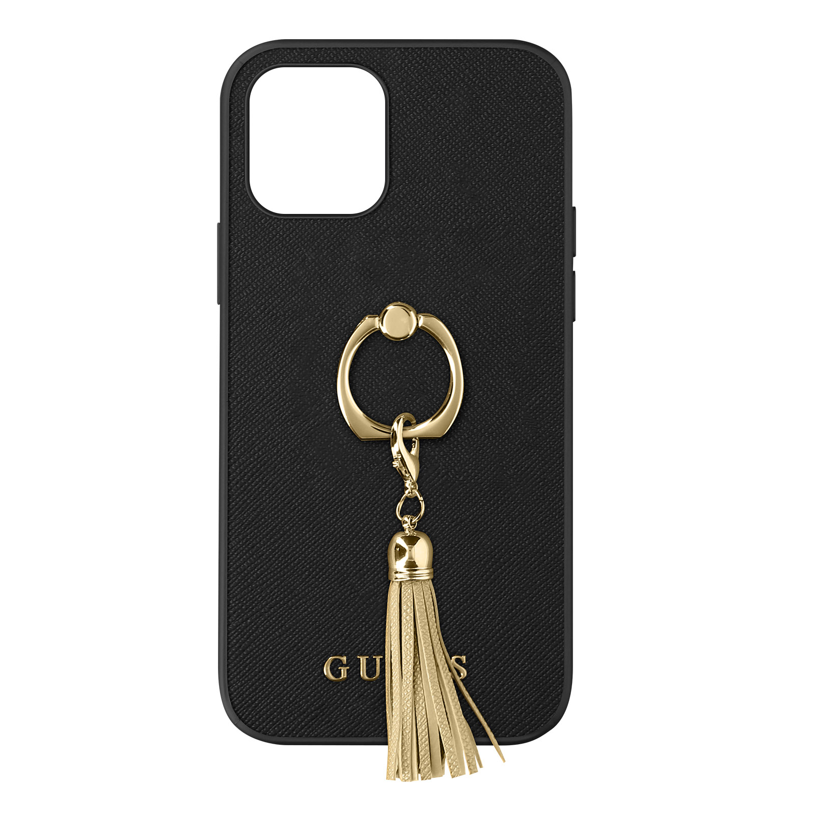 Pro, Series, Backcover, 12 Schwarz Saffiano iPhone GUESS Apple,