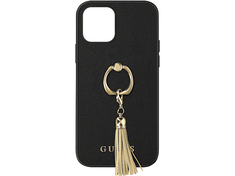 GUESS Saffiano Series, Backcover, Apple, iPhone 12 Pro, Schwarz