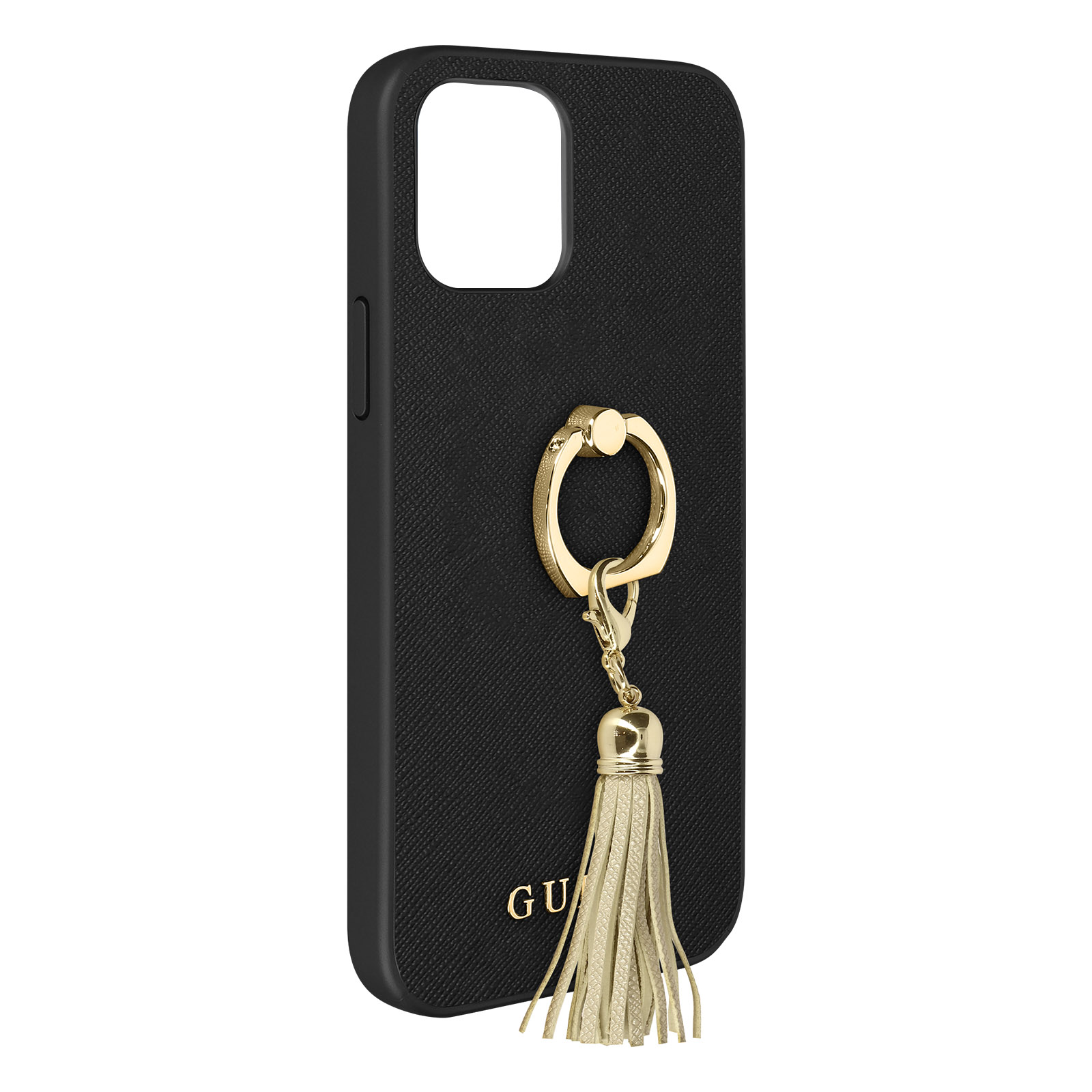 Pro, Series, Backcover, 12 Schwarz Saffiano iPhone GUESS Apple,