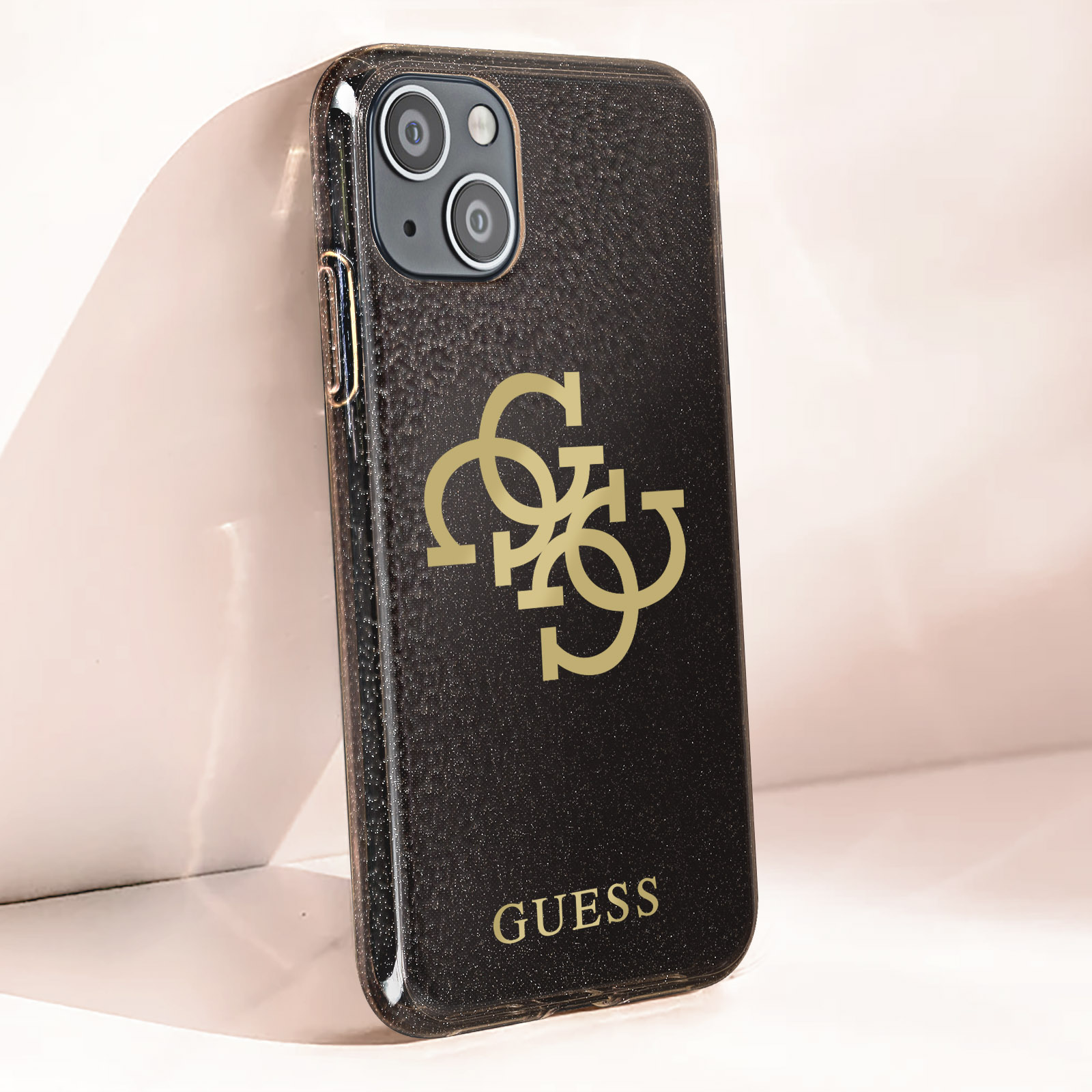 GUESS Glitter 4G Big Logo Keine mini Mini, - Angabe 13 for Apple, 13 Case Backcover, iPhone (Gold), iPhone
