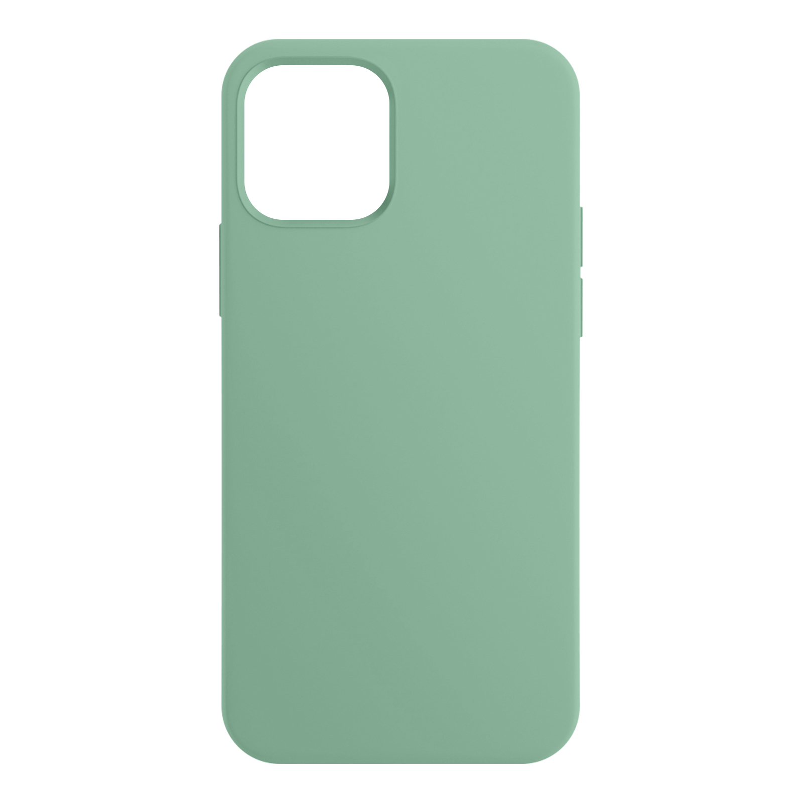Saliegroene telefoonhoes met camera-uitsparing en knoppen.