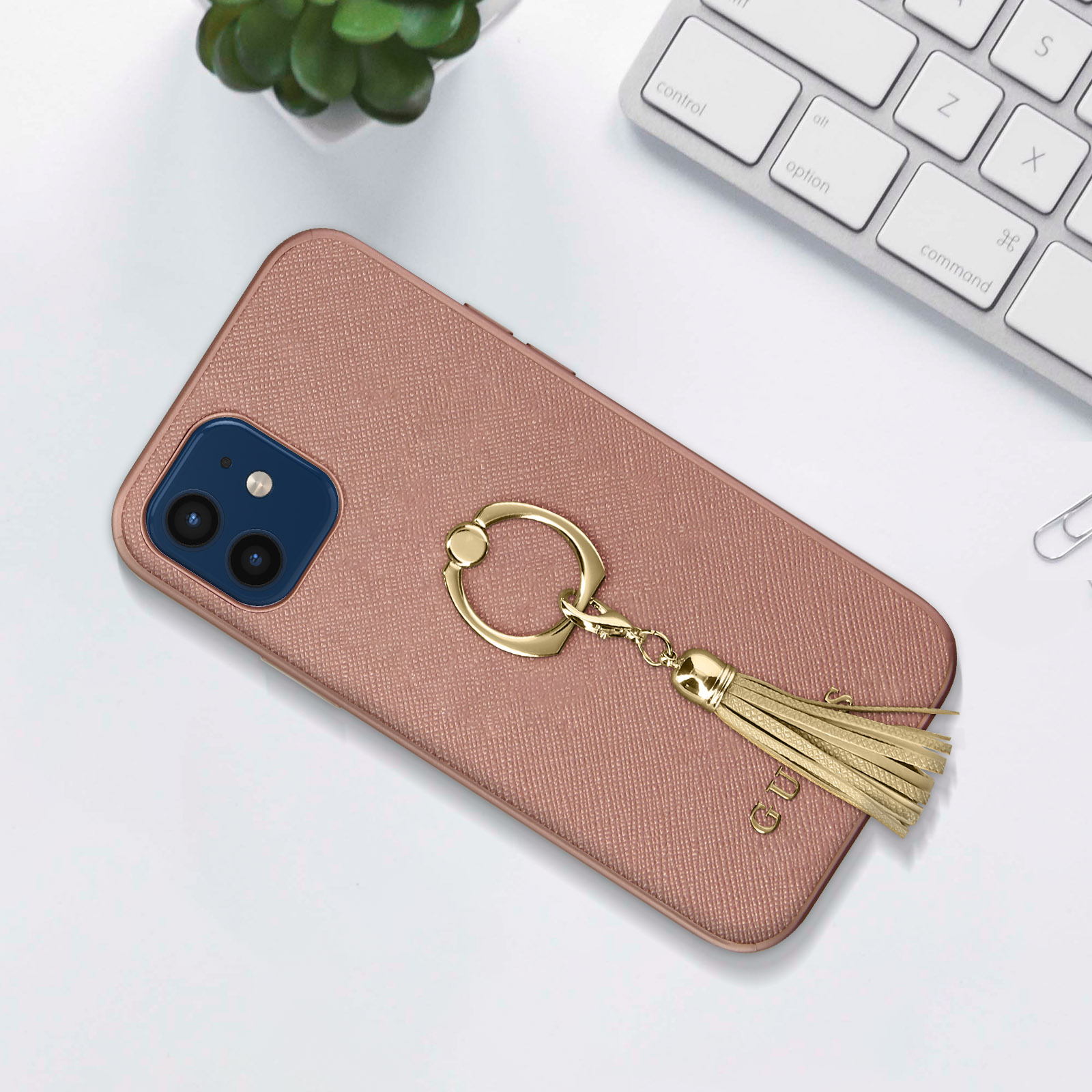 GUESS Lux Series, Backcover, Apple, Rosegold Pro, iPhone 12