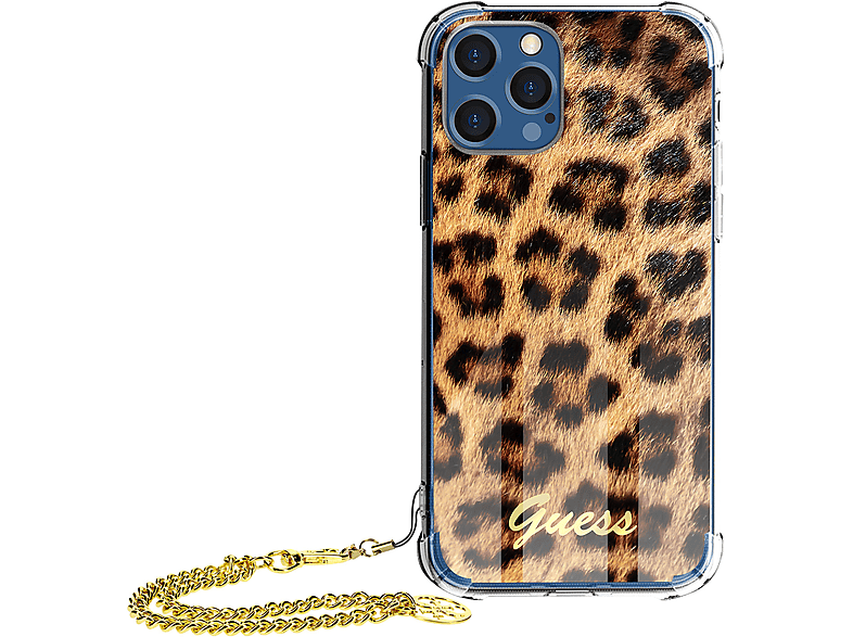 GUESS Leopard Muster Max, 12 Series, Apple, Backcover, iPhone Pro Orange