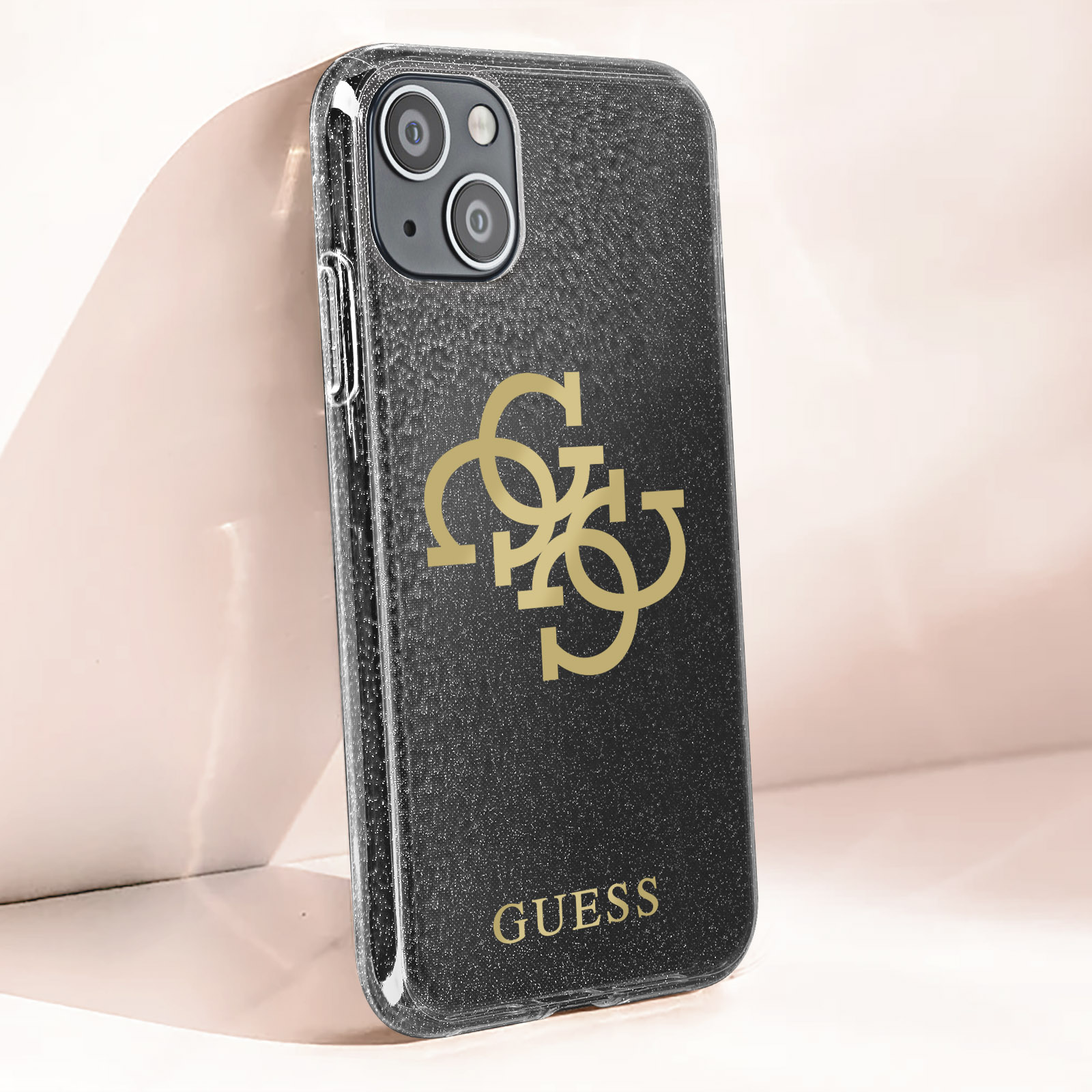 GUESS Lux Series, Backcover, Apple, iPhone Schwarz 13 Mini