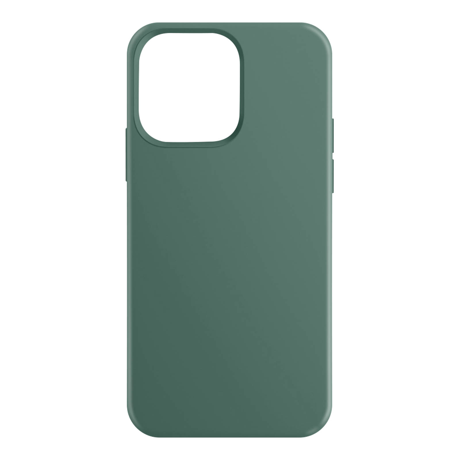 Een groene telefoonhoes met camera-uitsparingen op een witte achtergrond.