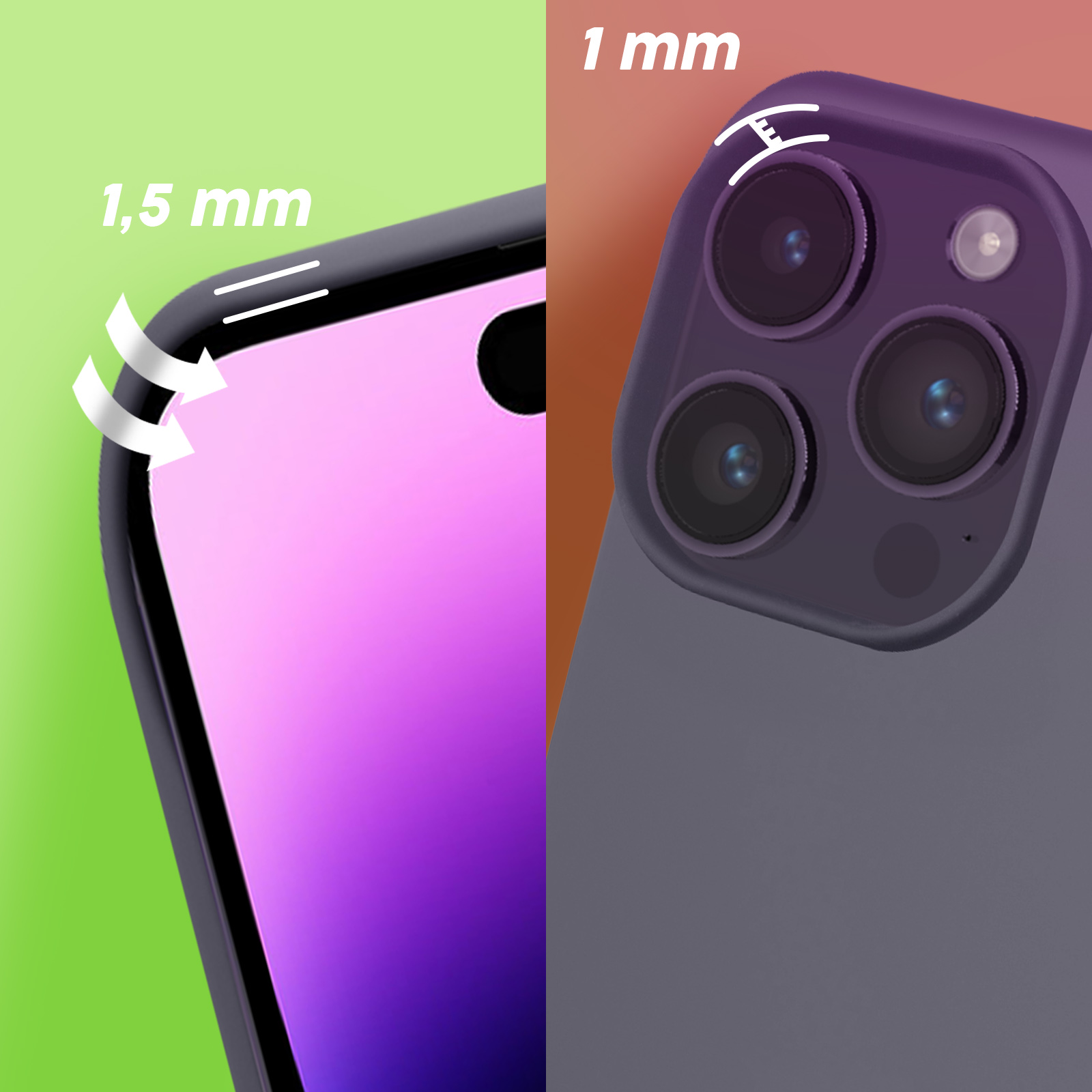 Dettaglio angolo telefono con schermo e sporgenza fotocamera.