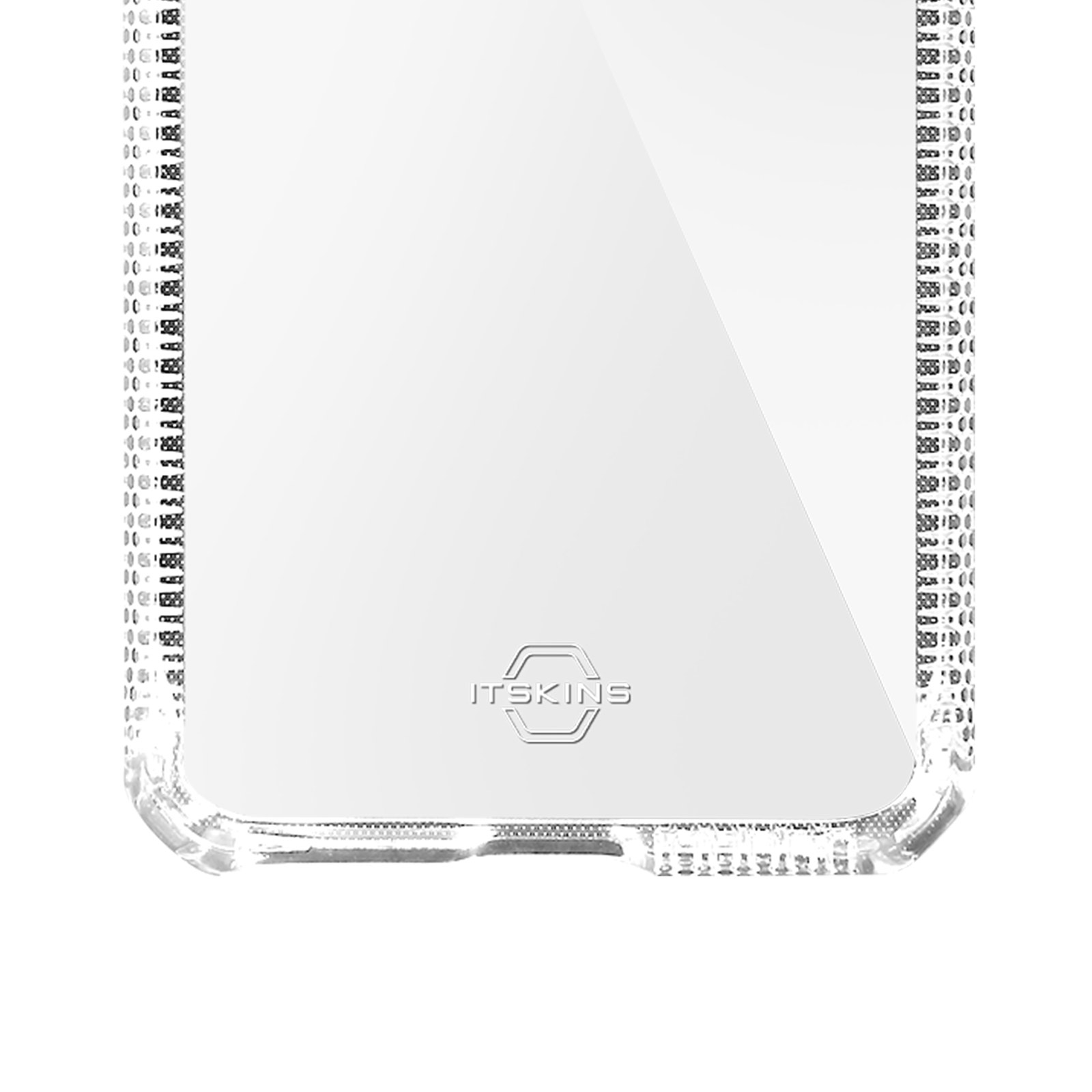 Coque transparente avec design transparent et logo ITSKINS, sur fond blanc.