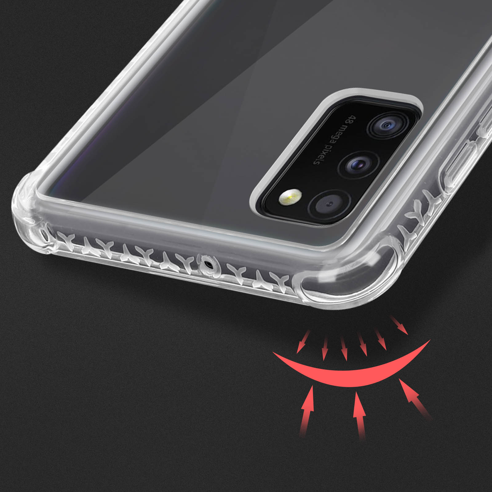 FORCE CASE Backcover, Series, A41, Galaxy Samsung, Transparent verstärkt
