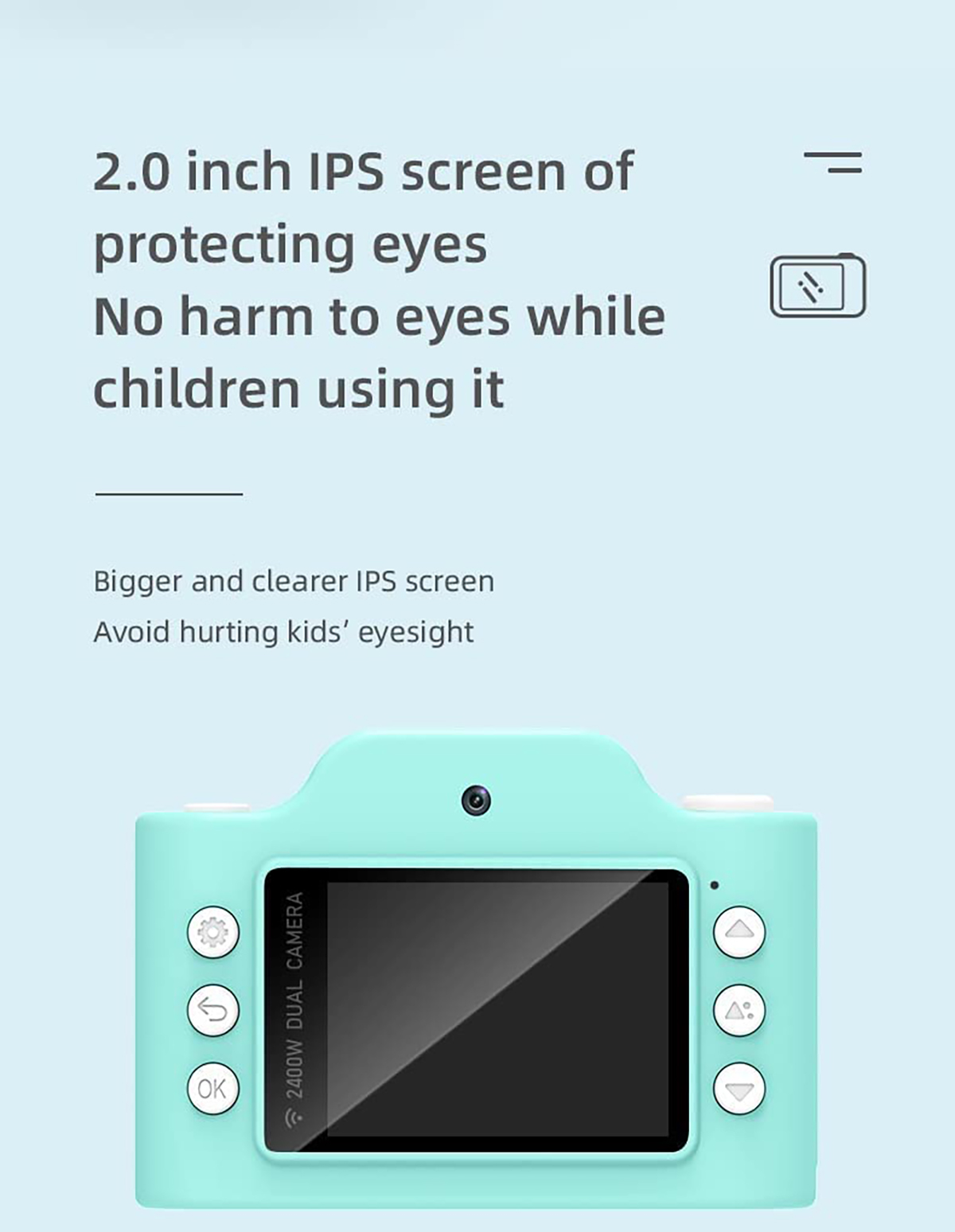32GB Zoll Digitalkamera Blau Kinder für TF-Karte,Dual Kinder-2,32MP,1080P,WiFi,2 LINGDA Digitalkamera Bildschirm, Kamera