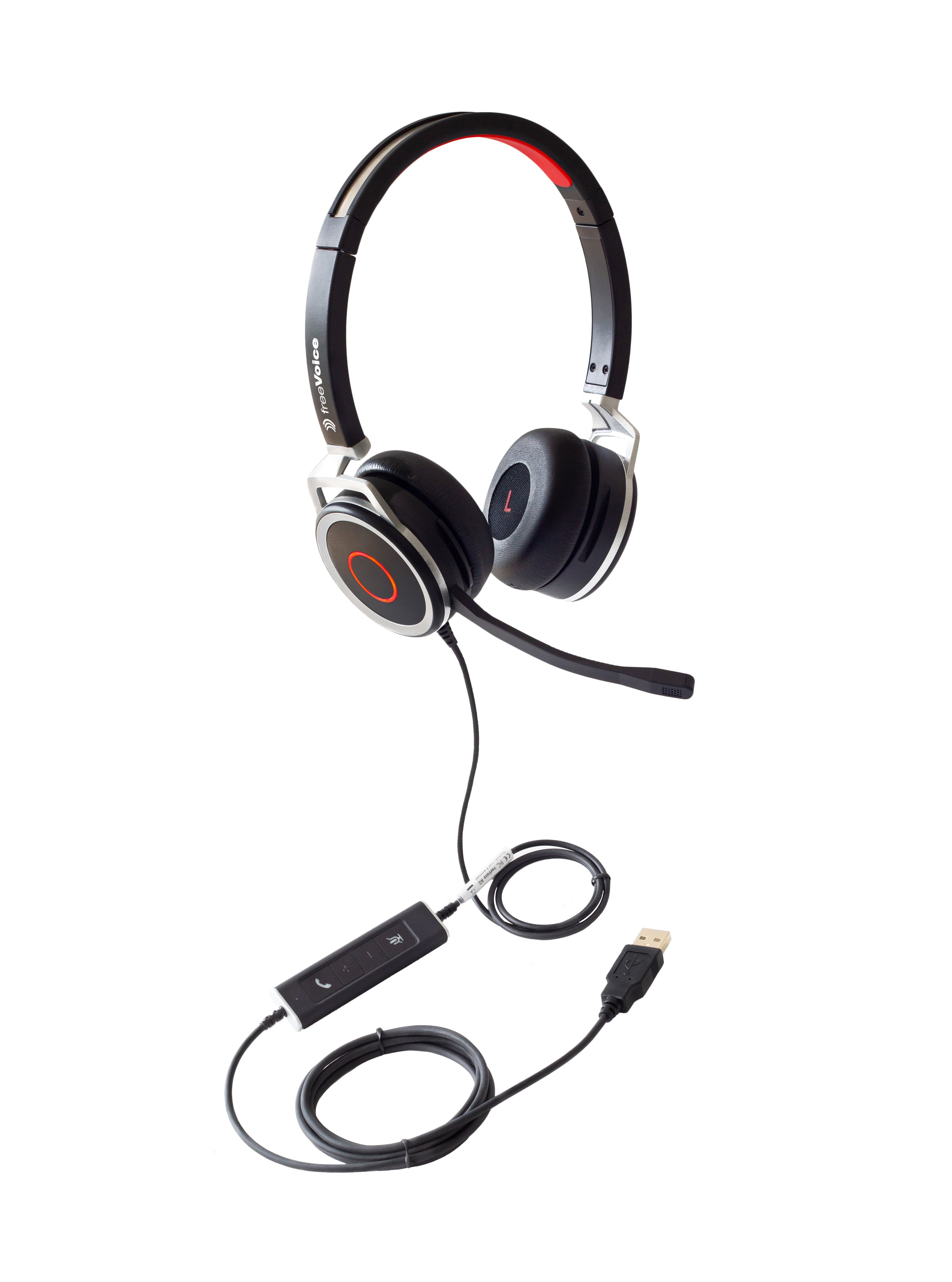 FREEVOICE Stereo 440 Headset UC Space corded, Schwarz Over-ear