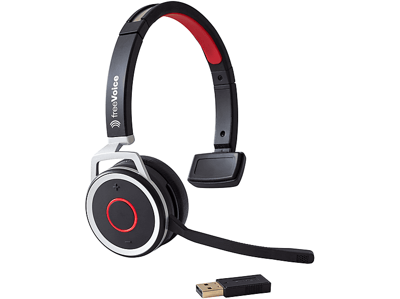 FREEVOICE Space Mono NC, Over-ear Schwarz Headset Bluetooth