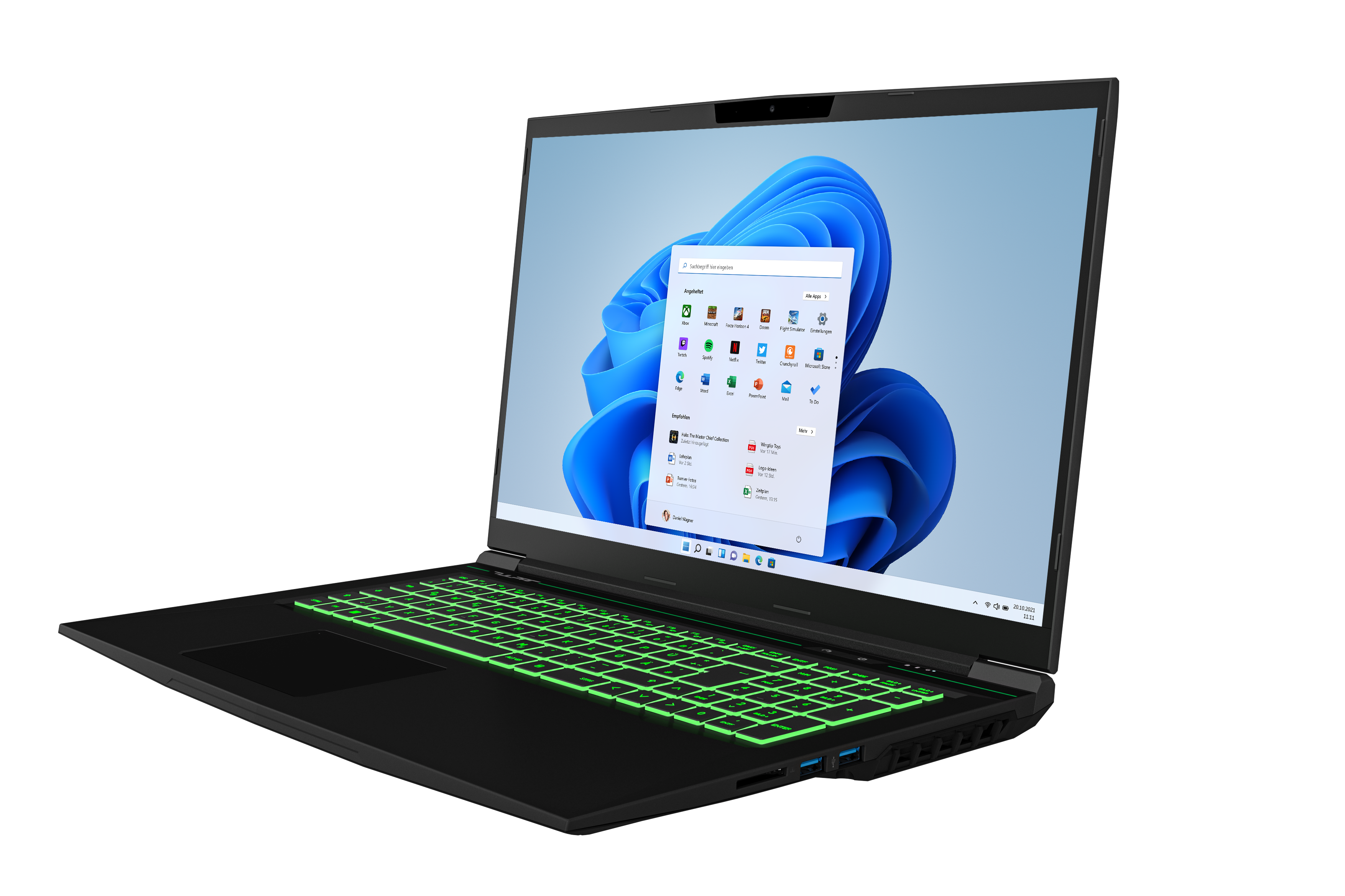 Display, Notebook Core™ GB RAM, mit TB Prozessor, TULPAR Intel® T7 Zoll Gaming 17,3 1 V20.6, 16 SSD, i7 Schwarz