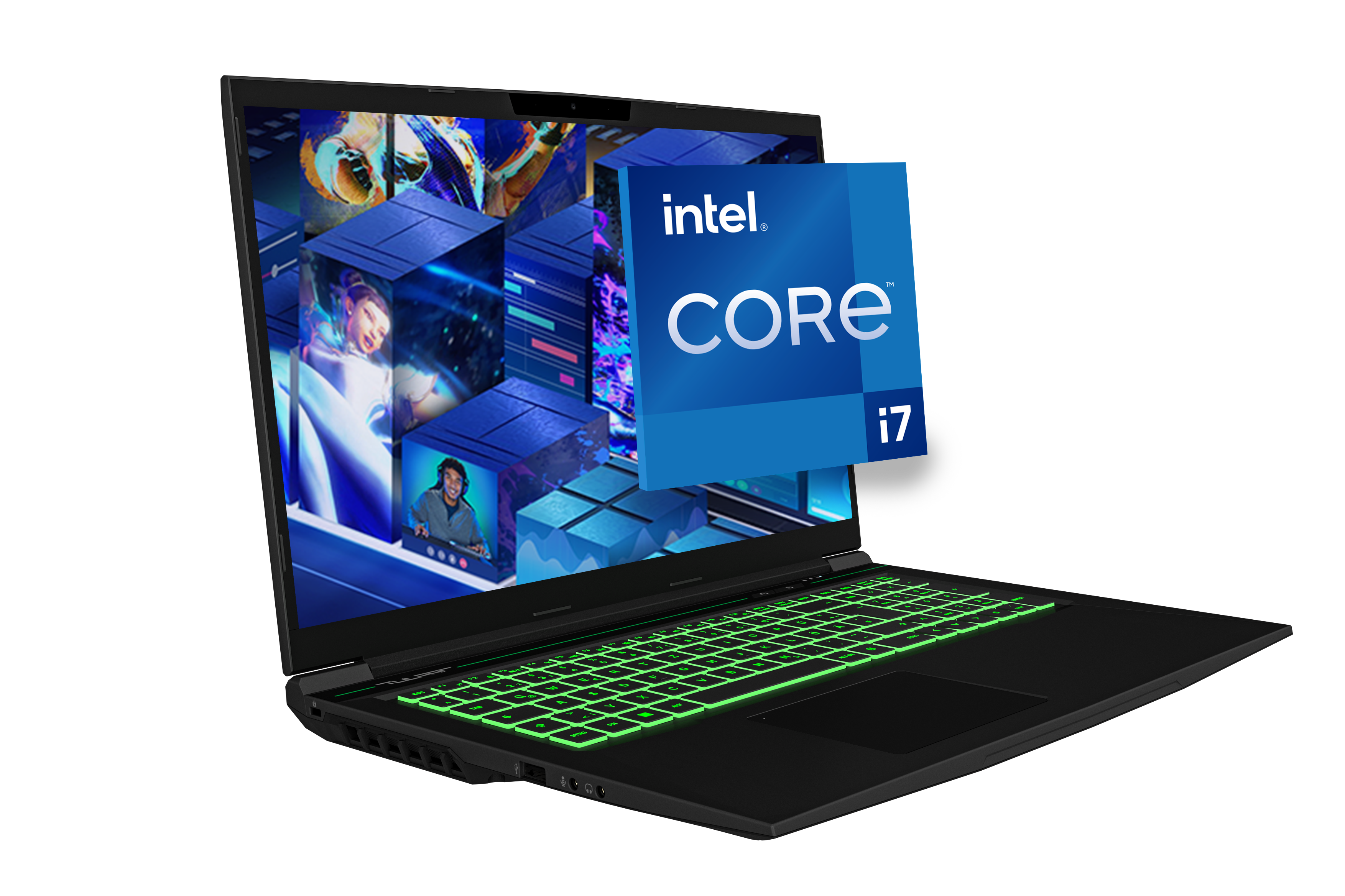 Display, Notebook Core™ GB RAM, mit TB Prozessor, TULPAR Intel® T7 Zoll Gaming 17,3 1 V20.6, 16 SSD, i7 Schwarz
