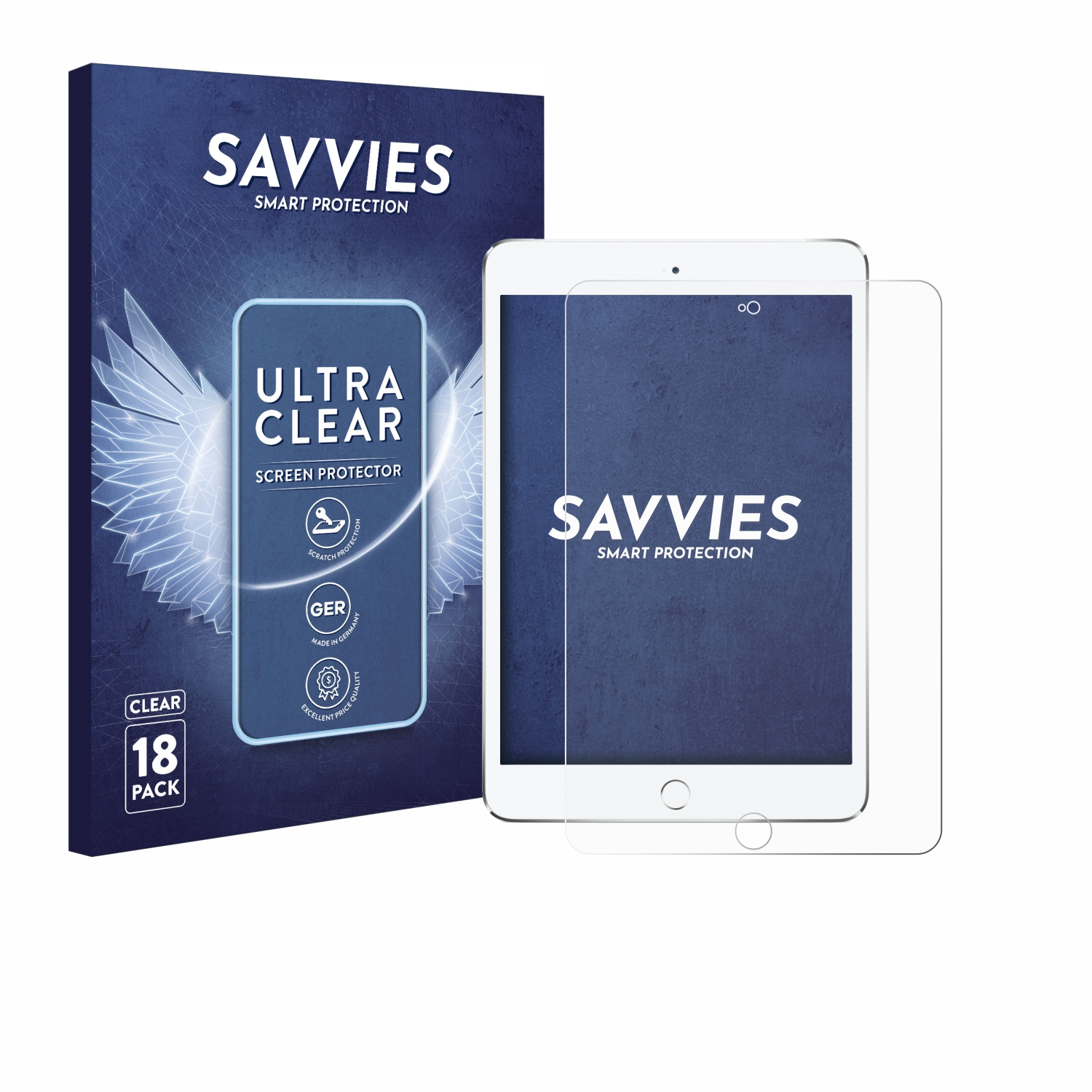 SAVVIES 18x klare Schutzfolie(für 2015) Mini Apple iPad 4