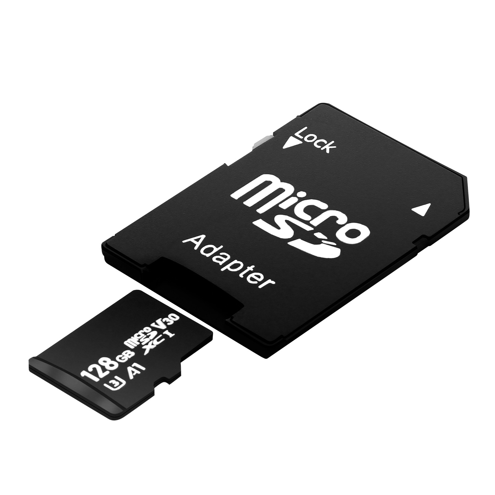 Micro-SD-Karte Speicherkarten + AVIZAR Adapter Schwarz 128GB