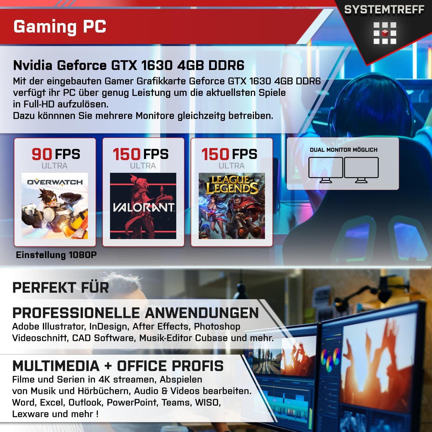 Gaming Ryzen™ PC GTX Windows Ryzen Prozessor, SYSTEMTREFF 1630 RAM, NVIDIA mit 5 5500, 16 GB AMD mSSD, Pro, AMD 512 GB 5 GeForce® Gaming 11
