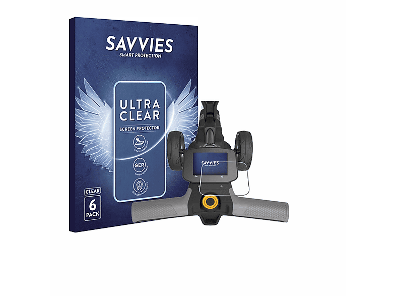 SAVVIES 6x klare Schutzfolie(für PowaKaddy FX5 New Full colour 3.5”)