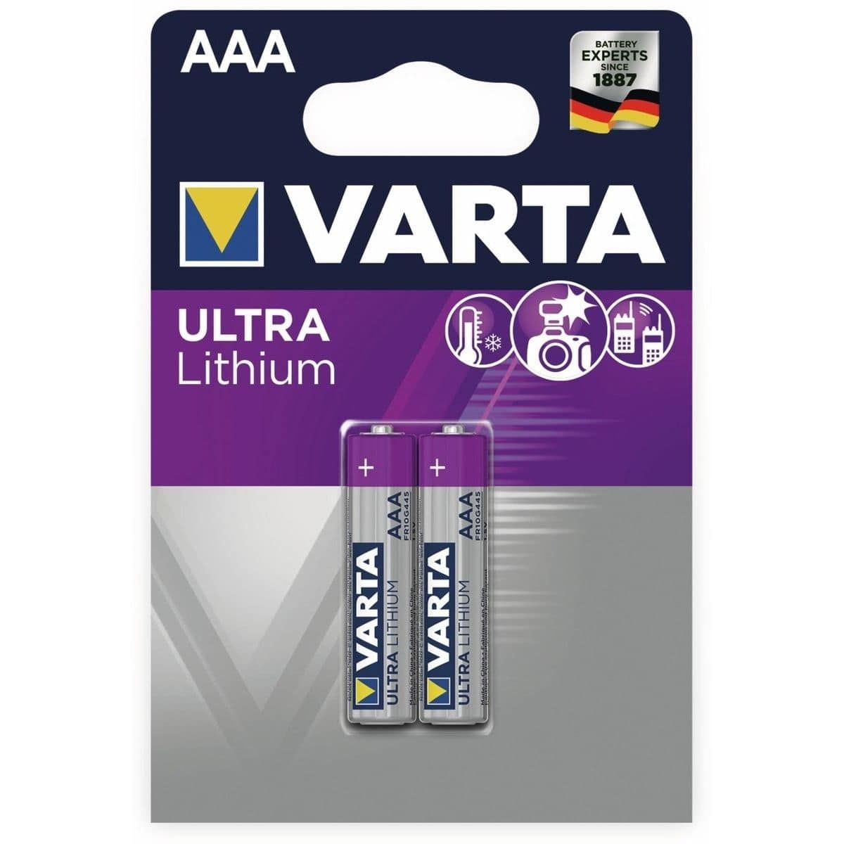 VARTA Lithium, Batterie, Ultra Ah 1.1 (2er Batterie Mando 1.5 Volt, AAA Blister) L92 distancia Micro Lithium