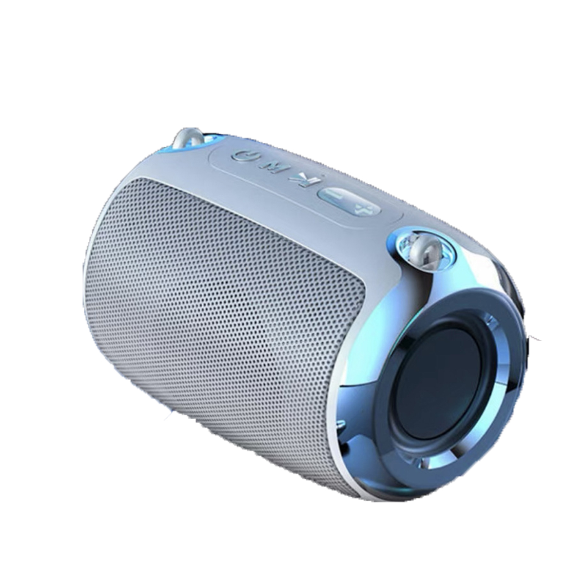 BYTELIKE Small Steel Weiß Wireless Tragbarer Subwoofer Heavy Bluetooth-Lautsprecher, Duty Cannon Bluetooth-Lautsprecher Outdoor Plug-in