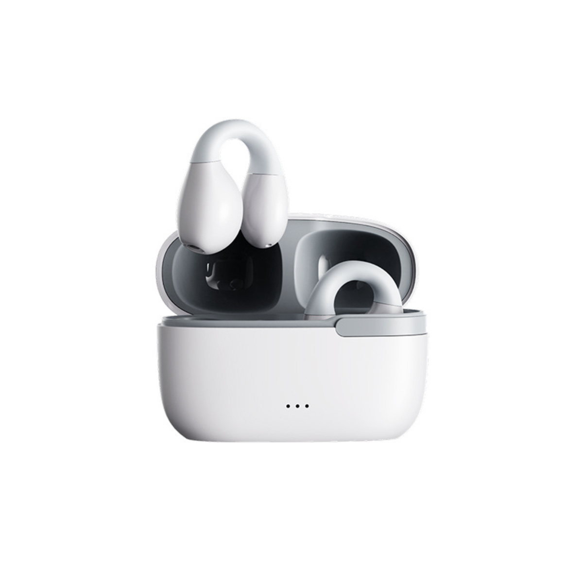weiß Bluetooth-Headset Open-ear Musiksprechendes Bluetooth-Kopfhörer BYTELIKE Bluetooth Ohrclip-Typ Echtes Headset, drahtloses