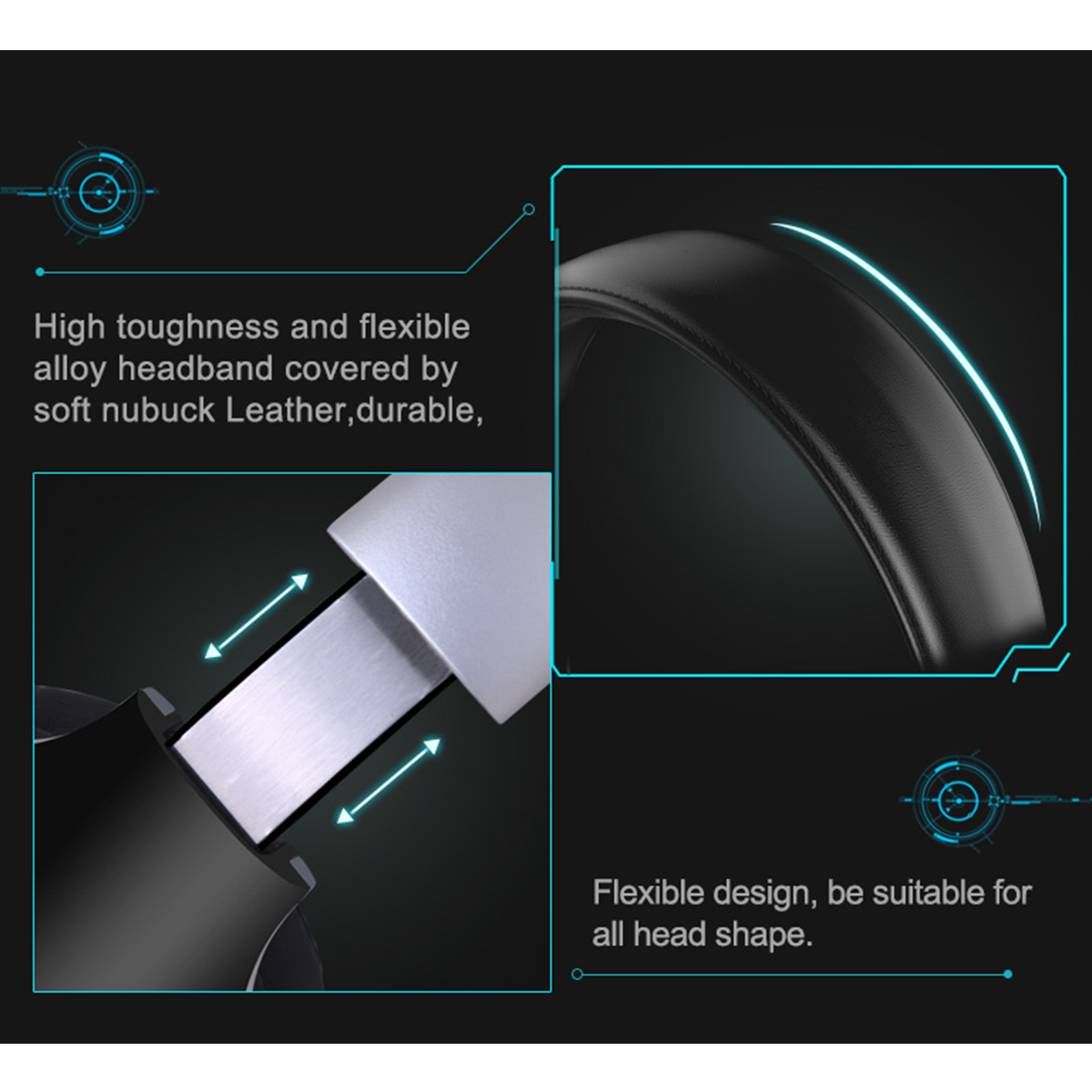 BYTELIKE Headset grau Handy-Headset, Steckkarte Over-ear drahtloses Bluetooth-Headset Computer Kopfhörer