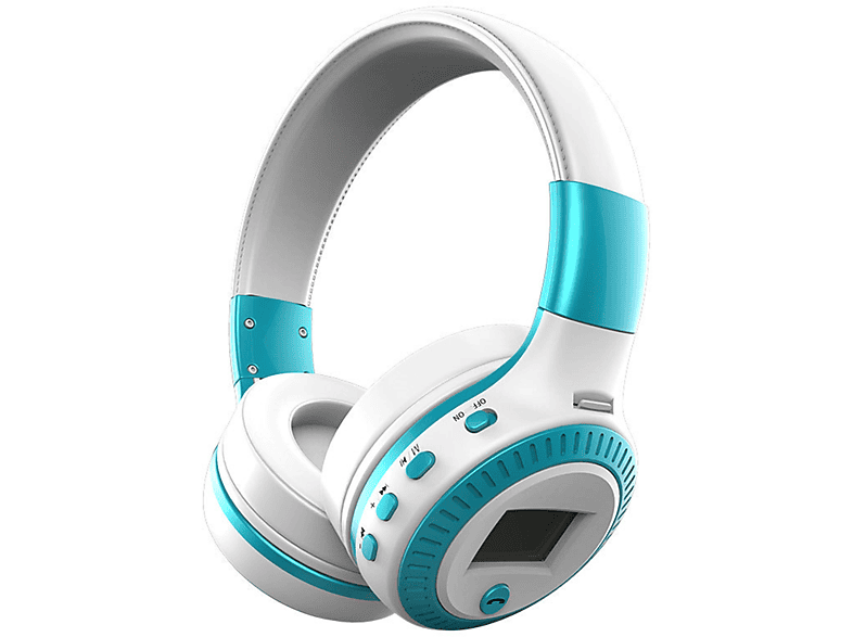 BYTELIKE Headset drahtloses Bluetooth-Headset Steckkarte Computer Handy-Headset, Over-ear Kopfhörer weiß
