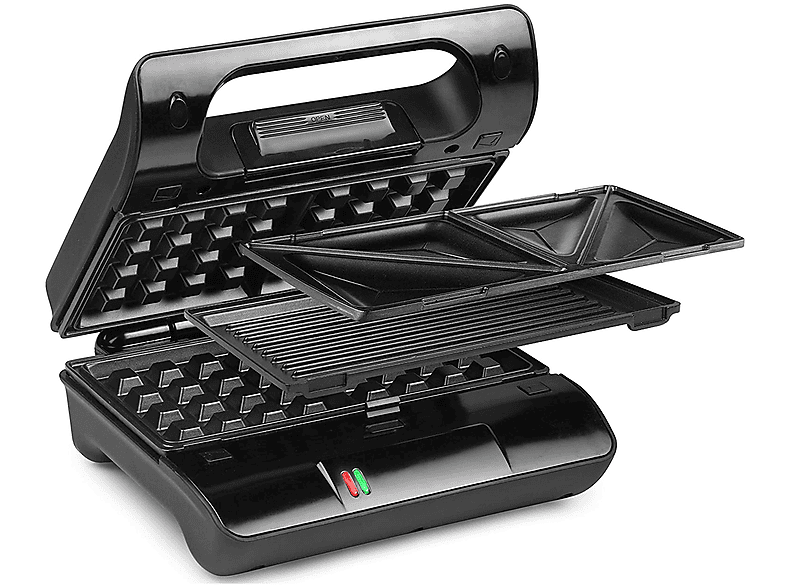 PRINCESS 117S002 Multigrill, Waffeleisen, Sandwichmaker Schwarz