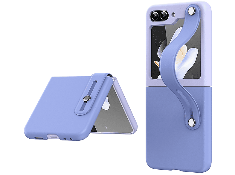 WIGENTO Robustes Kunststoff Handy Case zweifarbig, Backcover, Samsung, Galaxy Z Flip5, H-Blau / Lila