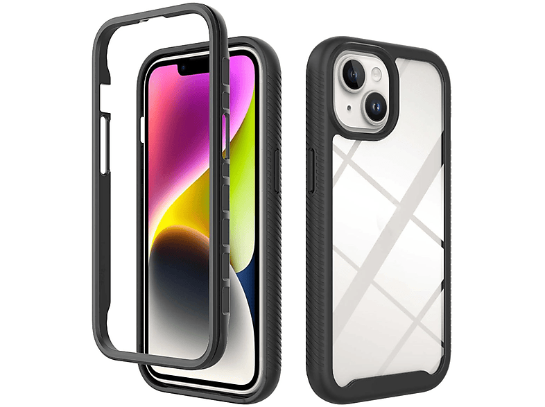 Schock Apple, Plus, TPU 15 / robuste verstärkte Hülle, Backcover, WIGENTO PC Ränder Schwarz iPhone