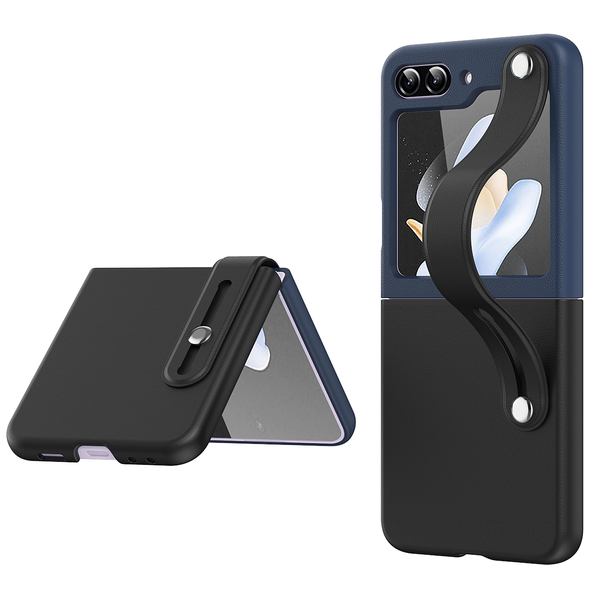 WIGENTO Robustes / Schwarz Z Galaxy Backcover, Case Flip5, Samsung, Handy Kunststoff Blau zweifarbig
