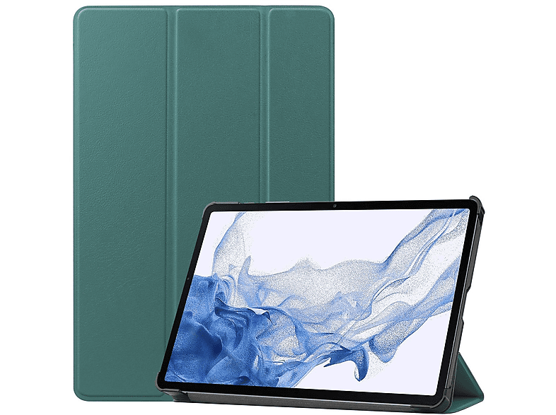 Samsung Sleep WIGENTO Silikon Cover aufstellbar Dunkelgrün Kunstleder, Tablethülle Full Wake Kunststoff Smart Cover 3folt UP / & / für