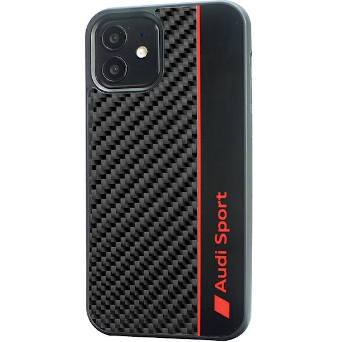 AUDI Carbon Faserstreifen Backcover, Hülle, Tasche Apple, iPhone Pro, / Schwarz 12 12