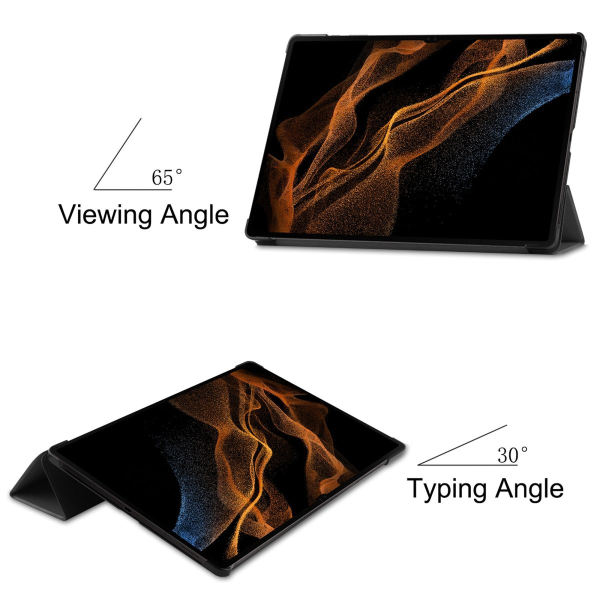 Cover Grau Wake & / Kunststoff Smart Samsung UP Cover Kunstleder, 3folt Full aufstellbar Silikon Sleep Tablethülle WIGENTO für /