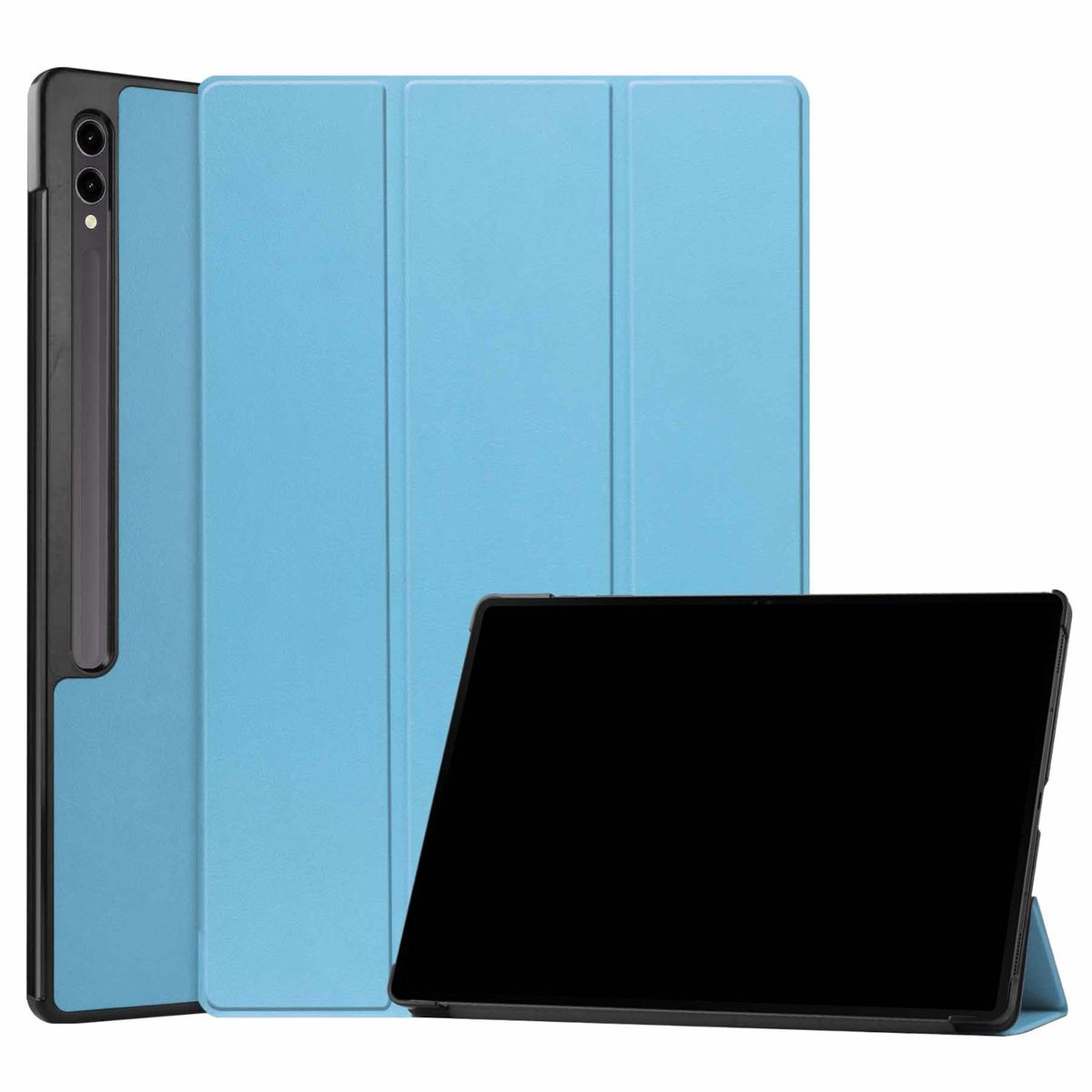 WIGENTO 3folt Wake UP & aufstellbar Kunststoff Cover Tablethülle Kunstleder, Smart / Samsung Sleep Silikon für Hellblau Full / Cover