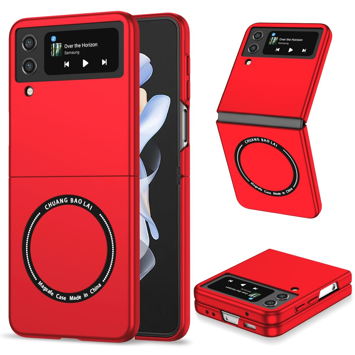 Magsafe Rot Galaxy Backcover, Z Samsung, 5G, Hülle, PC Flip4 WIGENTO Magnet Design