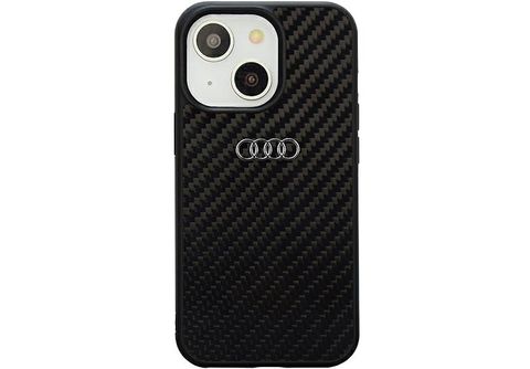 AUDI Carbon Faser Tasche Hülle, Backcover, Apple, Apple iPhone 14, Schwarz