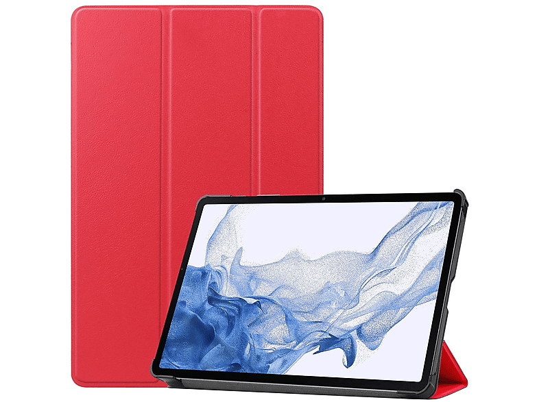 WIGENTO 3folt Wake UP & Sleep Smart Cover aufstellbar Tablethülle Full Cover für Samsung Kunststoff / Silikon / Kunstleder, Rot