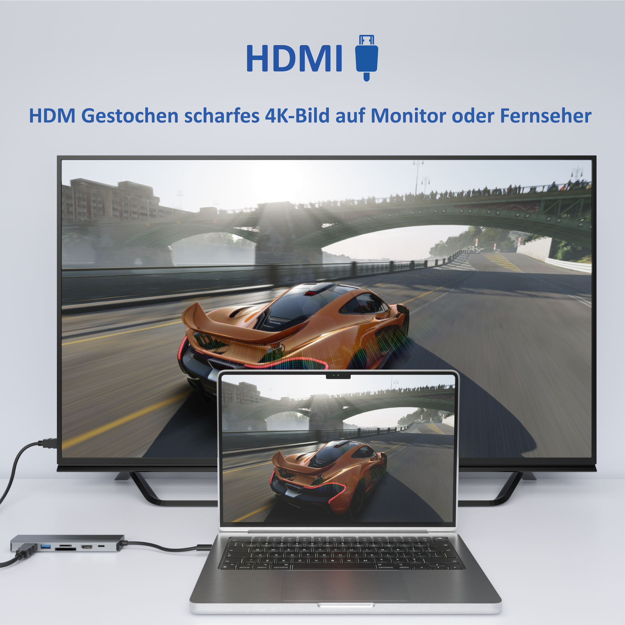 HDMI, Hub, Grau USB-C 4K@60Hz Space ROLIO