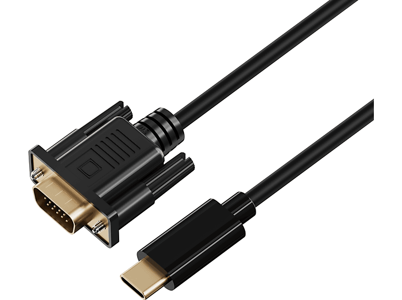 ROLIO USB-C zu VGA meter Schwarz kabel, 1 USB kabel