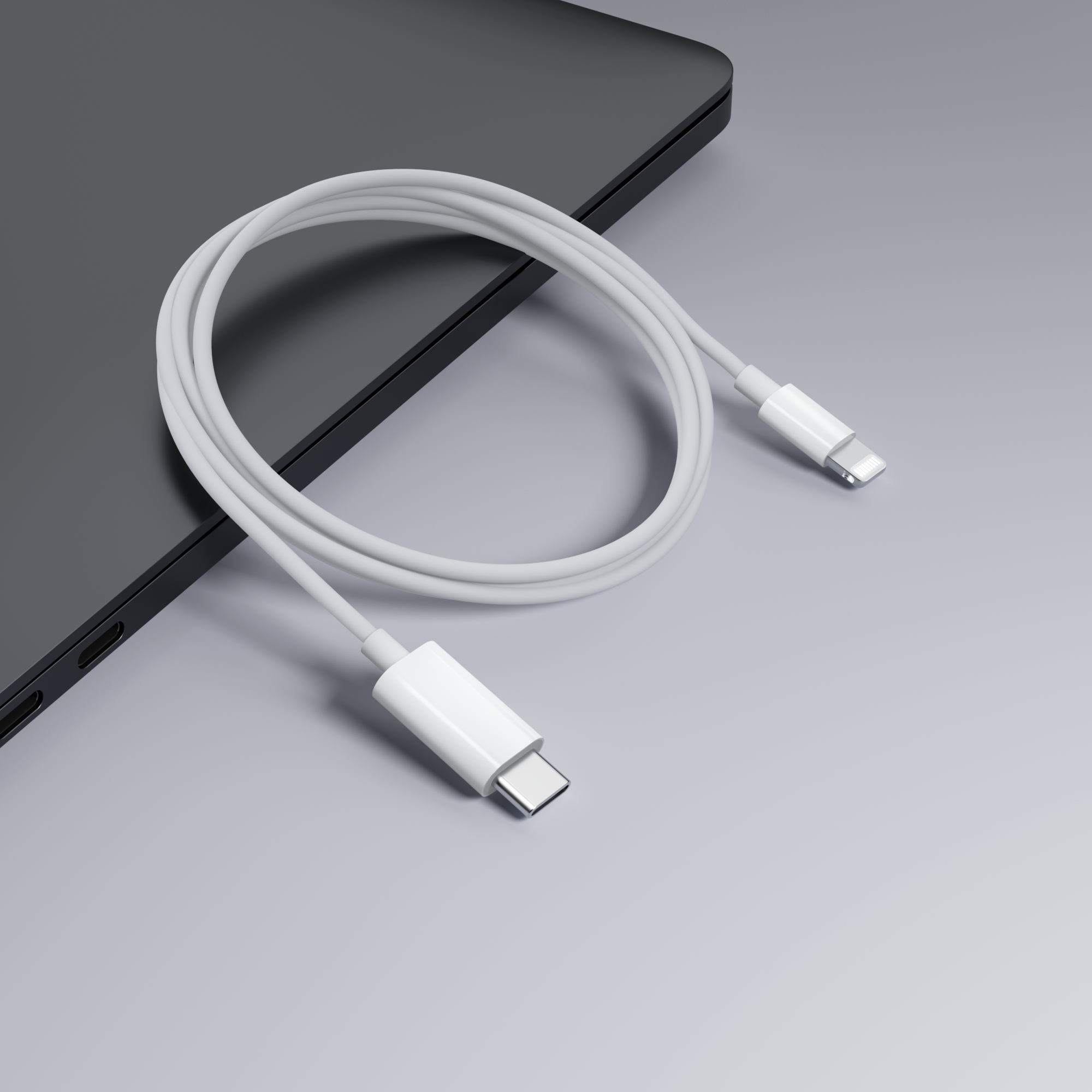 kabel Weiß USB meter Lightning kabel, 1 zu ROLIO USB-C