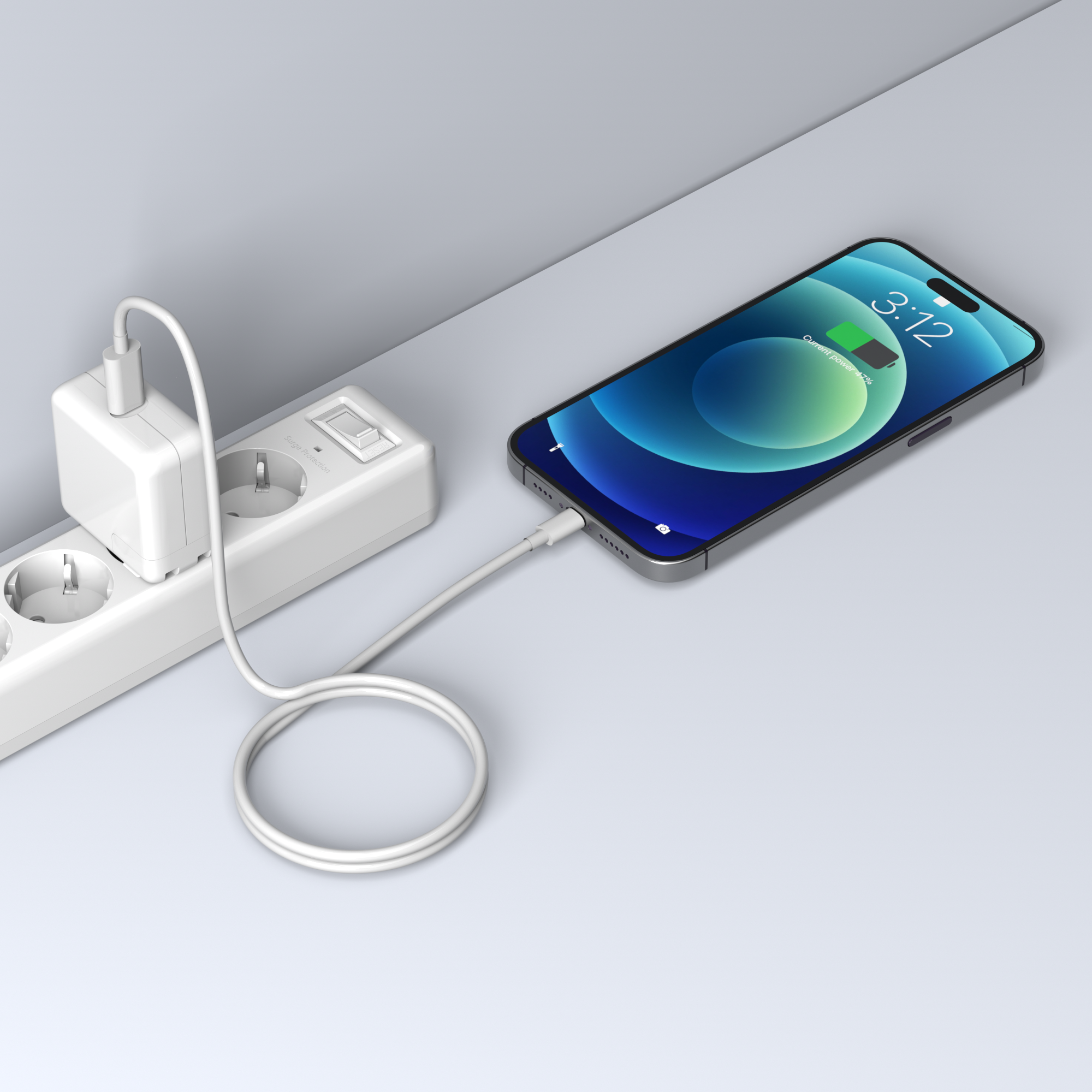 Weiß USB USB-C 1 zu ROLIO kabel, kabel meter Lightning