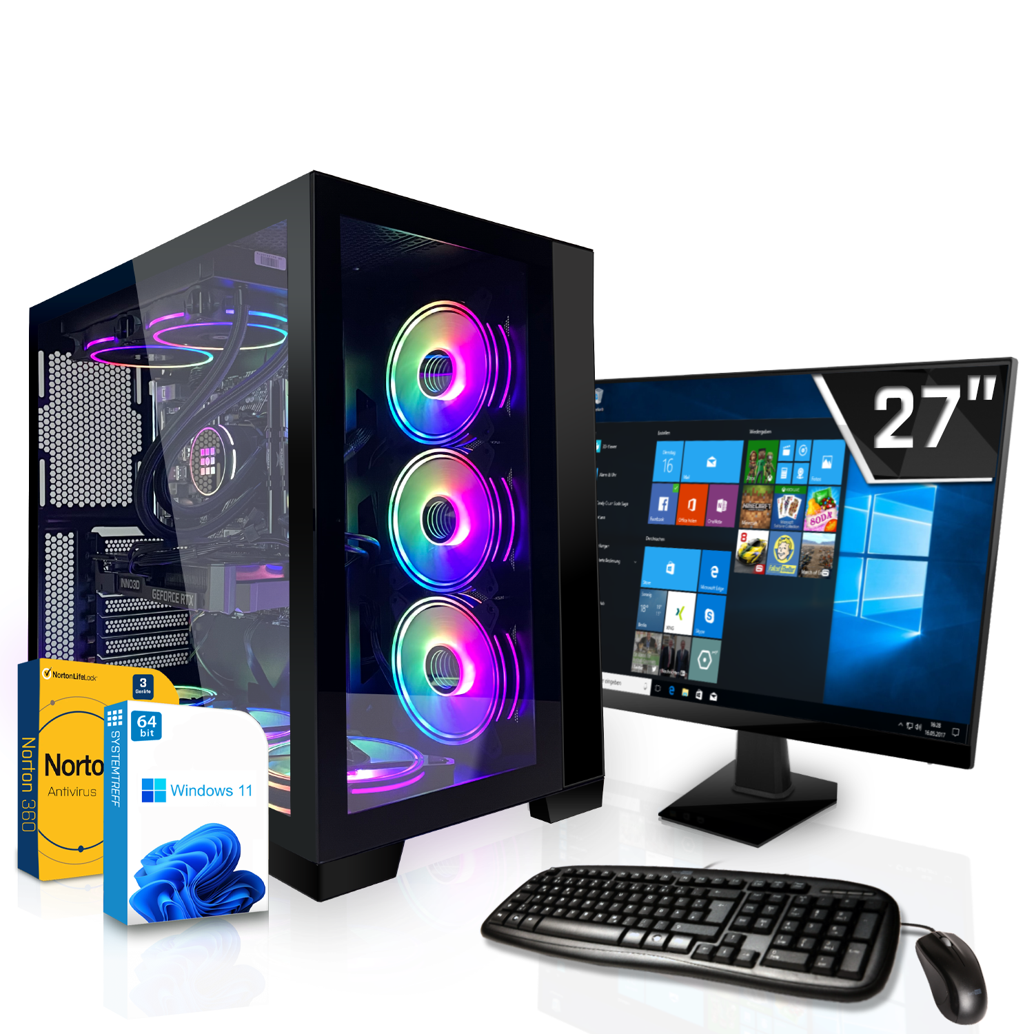 SYSTEMTREFF Gaming Komplett GB 16 Komplett i9-13900KF 32 GB GB i9-13900KF, Intel mit RAM, PC Core 1000 mSSD, Prozessor