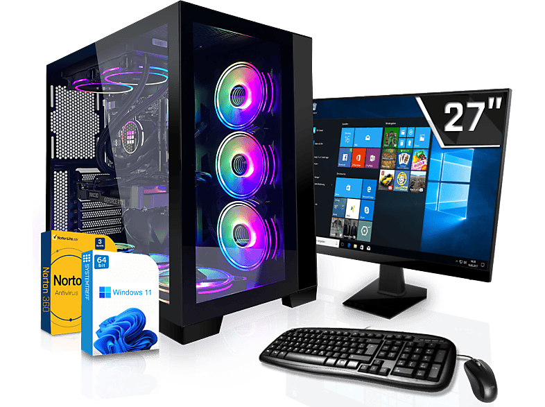 SYSTEMTREFF Gaming Komplett Intel Core i9-13900KF, Komplett PC mit i9-13900KF Prozessor, 32 GB RAM, 1000 GB mSSD, 16 GB | PCs